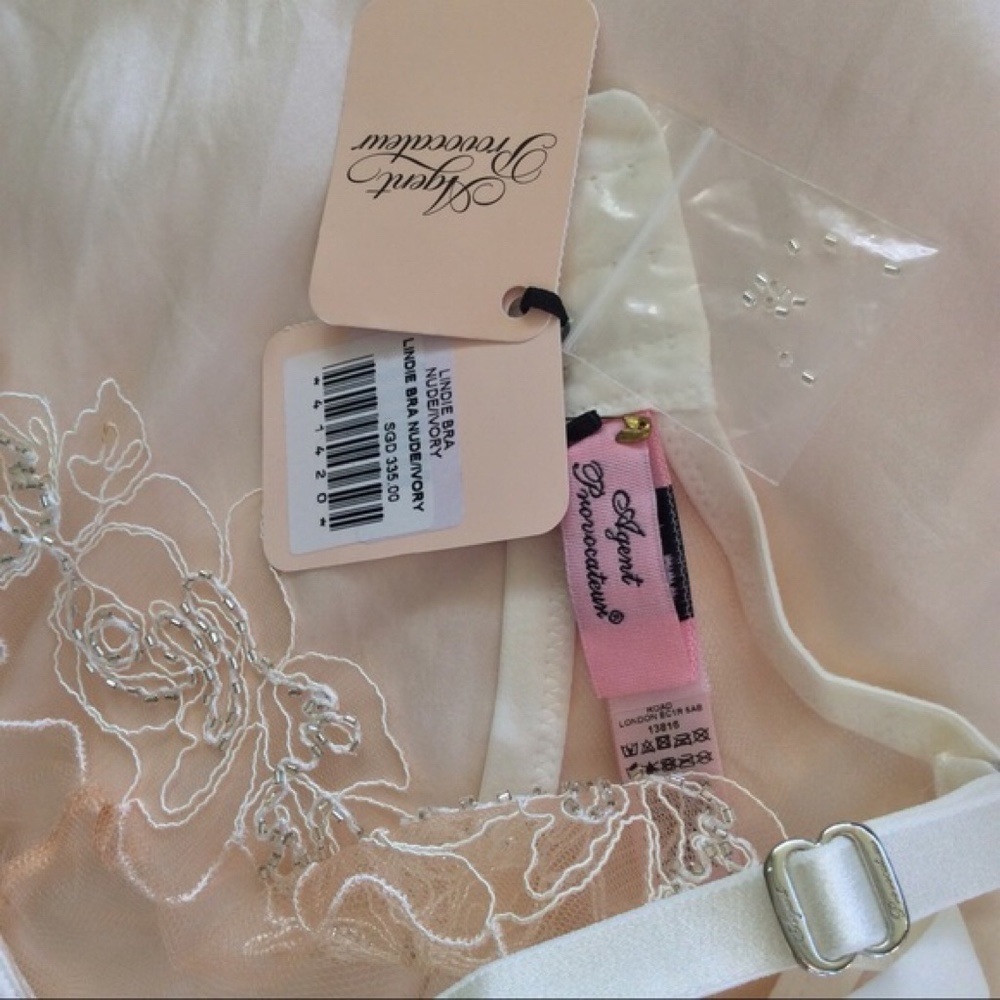 New Agent Provocateur Lindie Bridal Ivory Nude Bra 36D Medium - Picture 6 of 9
